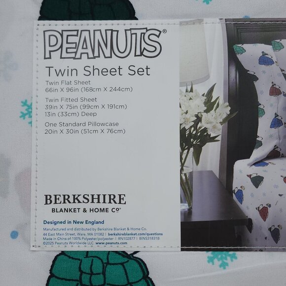 Peanuts Snoopy Twin Sheet Set By Berkshire Polyester Winter Holiday Igloo - Picture 5 of 7